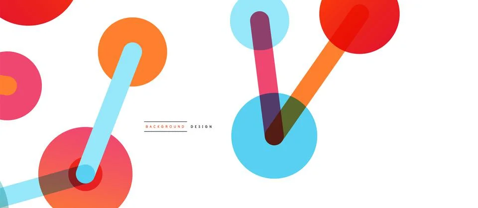 Abstract background. Round dots connected by lines. Trendy techno business Stock Illustration