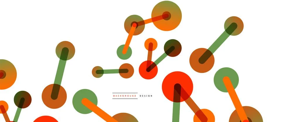 Abstract background. Round dots connected by lines. Trendy techno business Illustrazione stock
