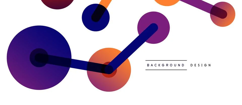 Abstract background. Round dots connected by lines. Trendy techno business 스톡 일러스트