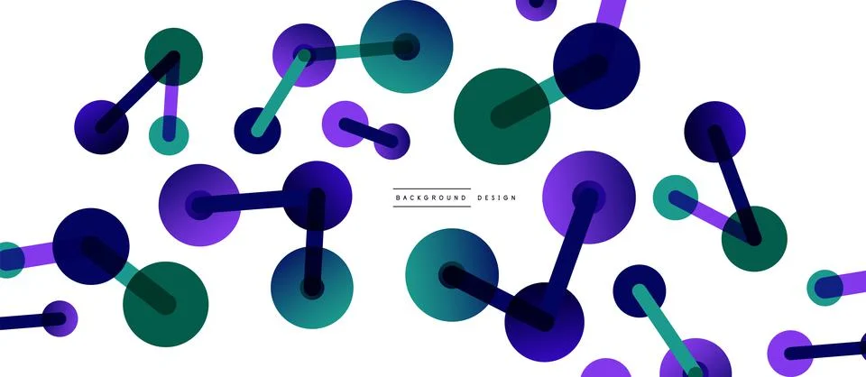 Abstract background. Round dots connected by lines. Trendy techno business 스톡 일러스트