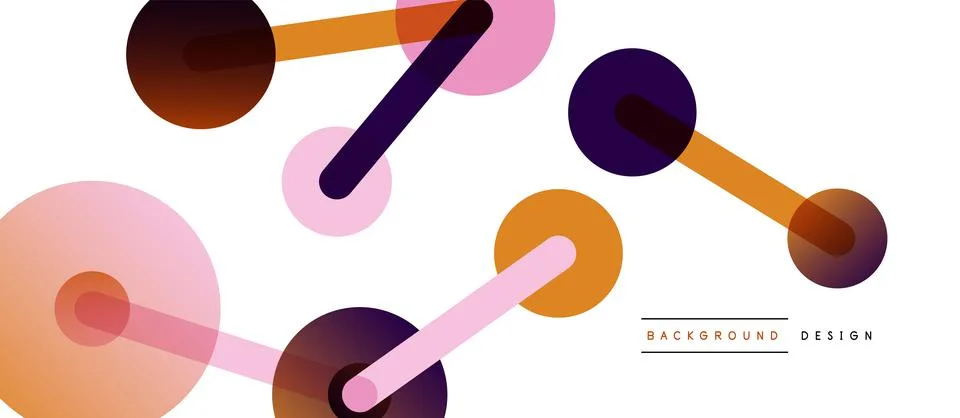 Abstract background. Round dots connected by lines. Trendy techno business Stock Illustration