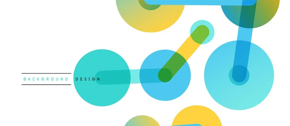 Abstract background. Round dots connected by lines. Trendy techno business Illustrazione stock
