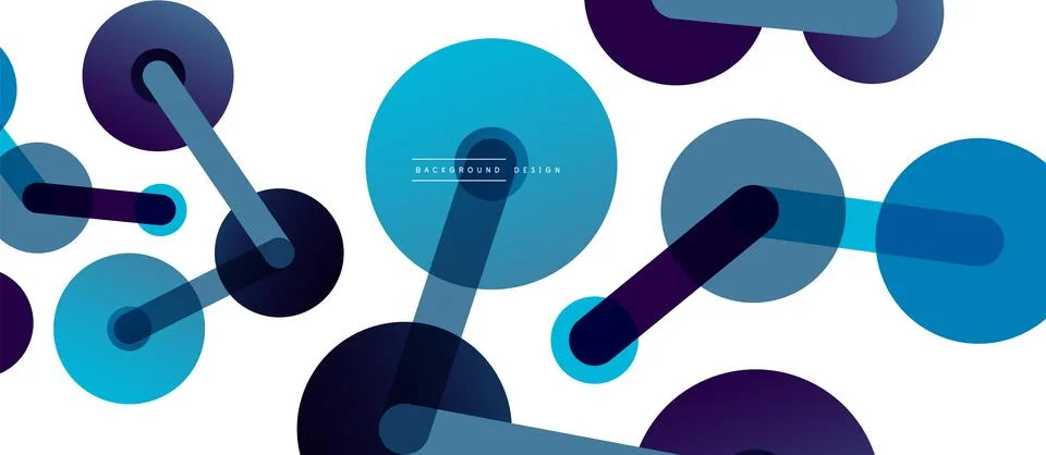 Abstract background. Round dots connected by lines. Trendy techno business 스톡 일러스트