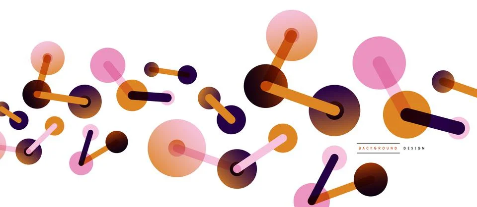 Abstract background. Round dots connected by lines. Trendy techno business 库存插图