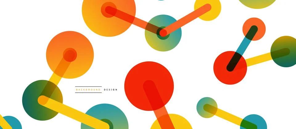 Abstract background. Round dots connected by lines. Trendy techno business Stock Illustration