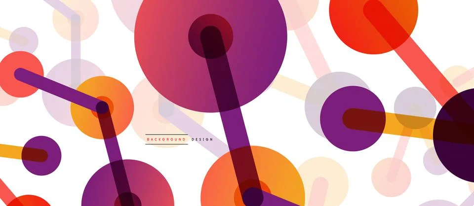 Abstract background. Round dots connected by lines. Trendy techno business Stock Illustration