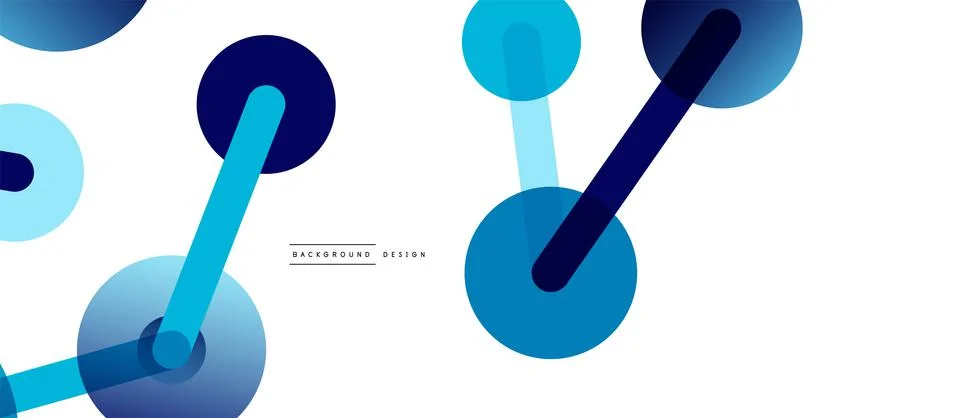 Abstract background. Round dots connected by lines. Trendy techno business 库存插图
