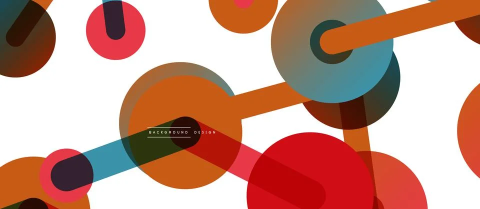 Abstract background. Round dots connected by lines. Trendy techno business Illustrazione stock