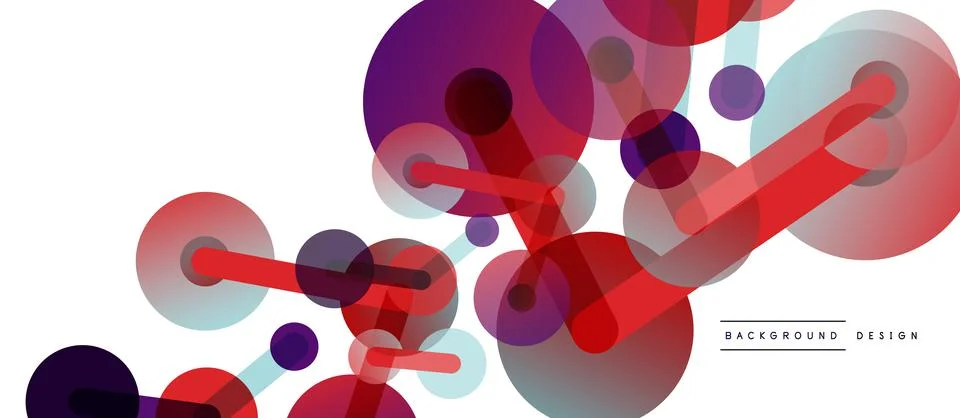 Abstract background. Round dots connected by lines. Trendy techno business Stockillustratie
