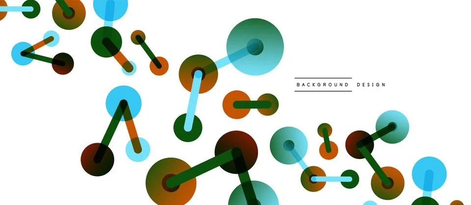 Abstract background. Round dots connected by lines. Trendy techno business Stockillustratie