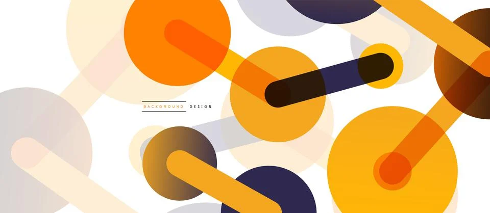 Abstract background. Round dots connected by lines. Trendy techno business Illustrazione stock