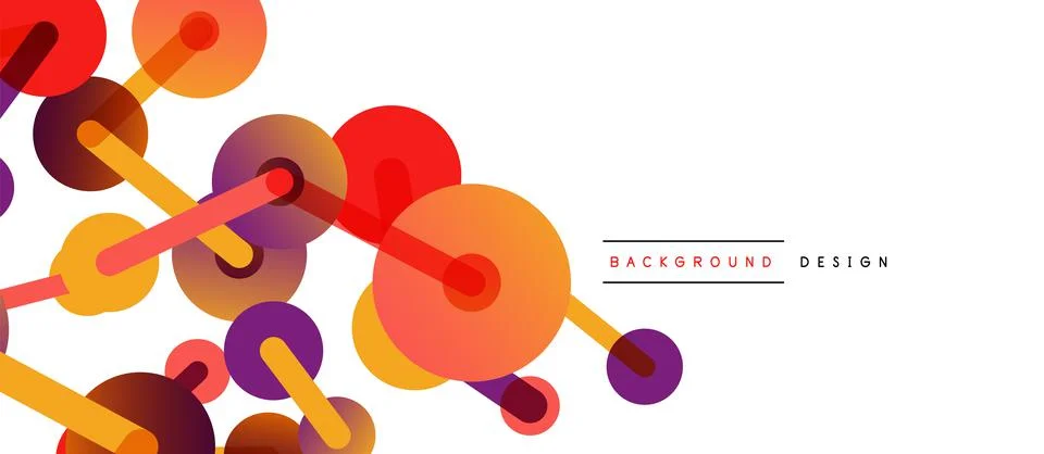 Abstract background. Round dots connected by lines. Trendy techno business 스톡 일러스트