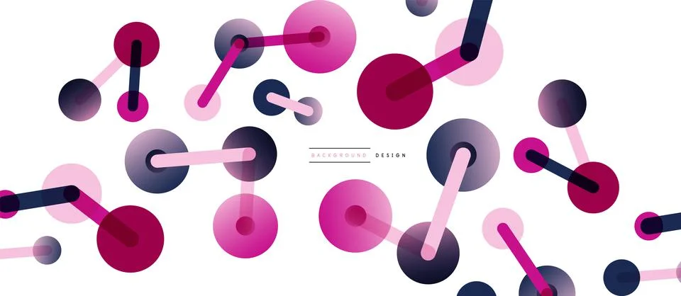 Abstract background. Round dots connected by lines. Trendy techno business Stock Illustration