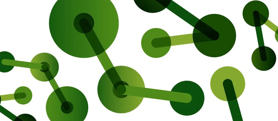 Abstract background. Round dots connected by lines. Trendy techno business Stock Illustration