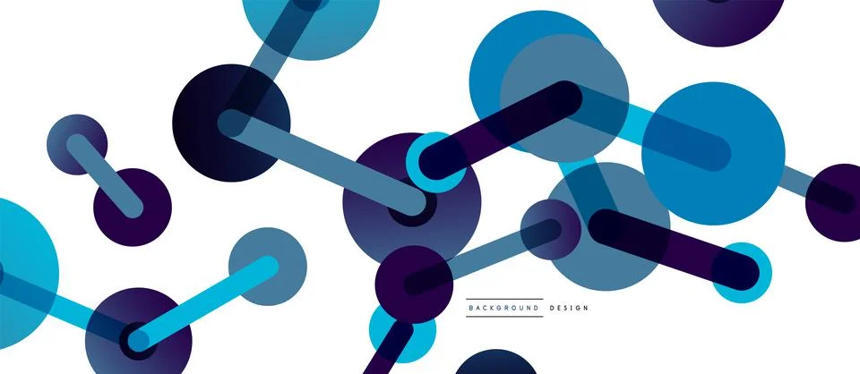 Abstract background. Round dots connected by lines. Trendy techno business 스톡 일러스트