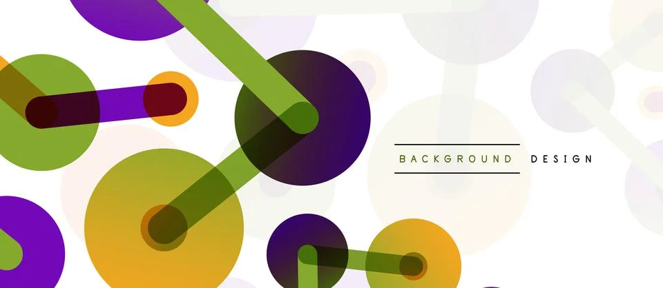 Abstract background. Round dots connected by lines. Trendy techno business 스톡 일러스트