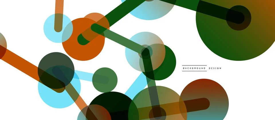 Abstract background. Round dots connected by lines. Trendy techno business Stockillustratie
