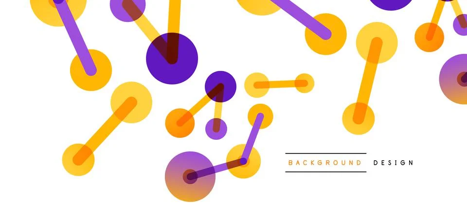 Abstract background. Round dots connected by lines. Trendy techno business Stockillustratie