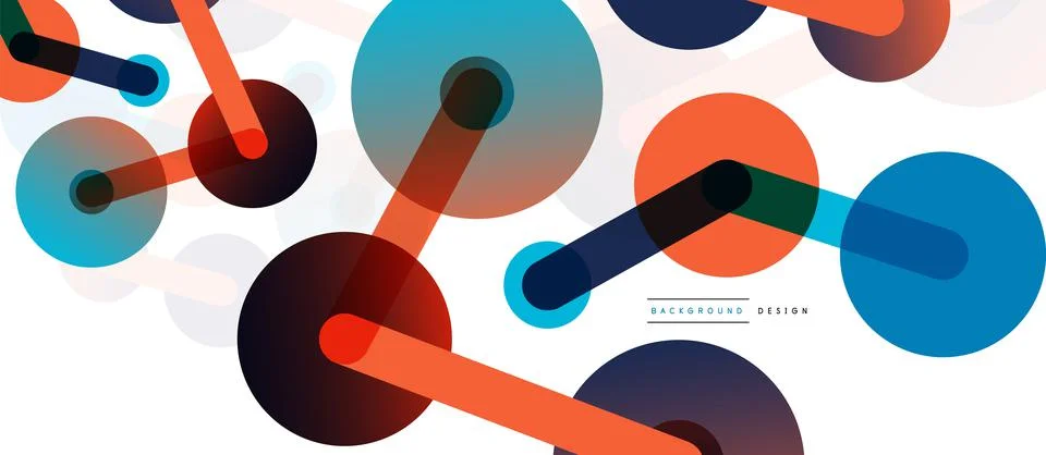 Abstract background. Round dots connected by lines. Trendy techno business 스톡 일러스트