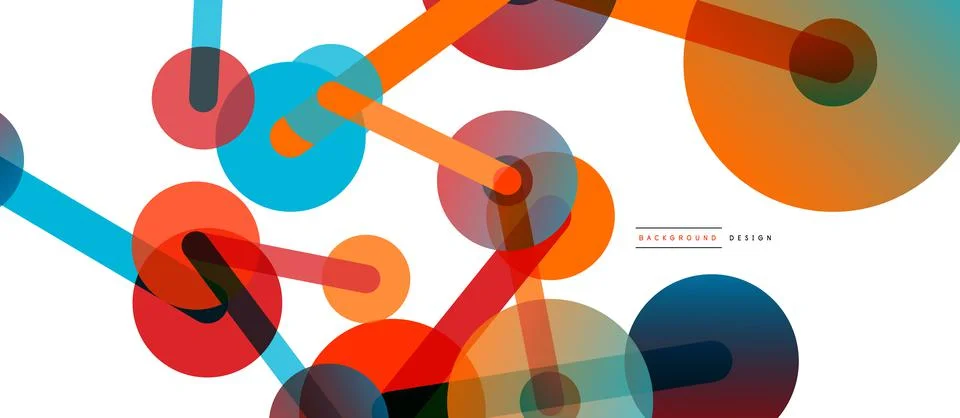 Abstract background. Round dots connected by lines. Trendy techno business 스톡 일러스트