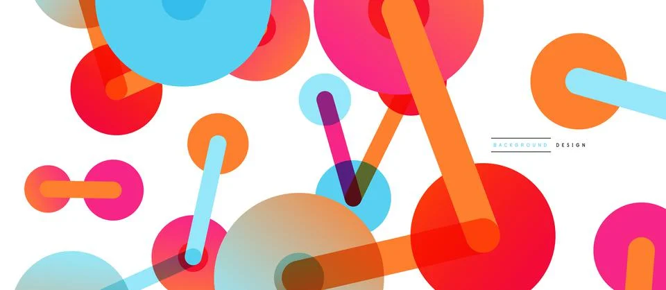 Abstract background. Round dots connected by lines. Trendy techno business Stock Illustration