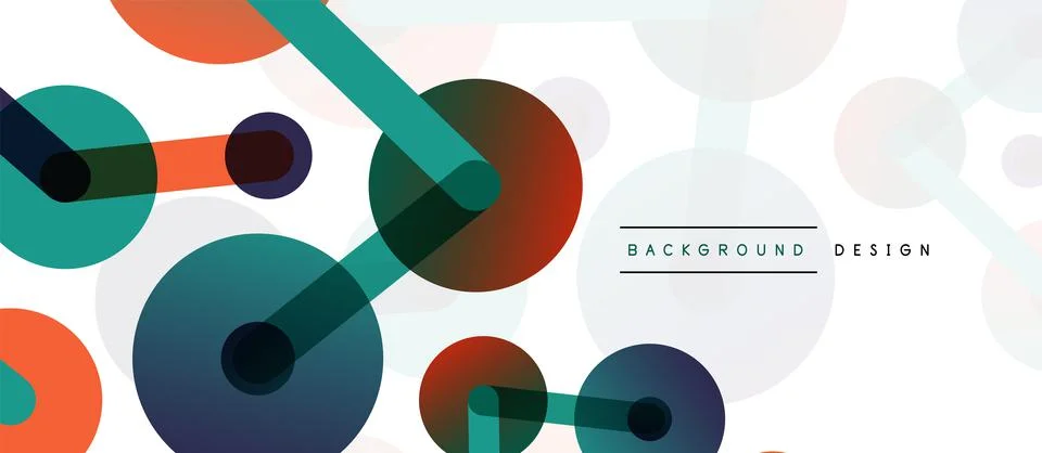 Abstract background. Round dots connected by lines. Trendy techno business Illustrazione stock