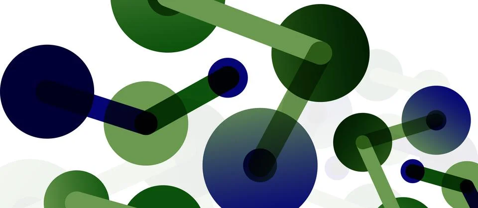 Abstract background. Round dots connected by lines. Trendy techno business Stock Illustration