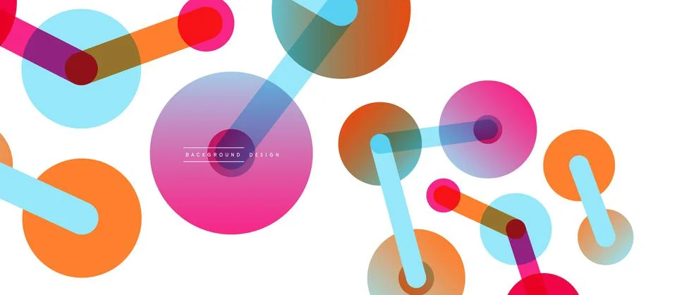 Abstract background. Round dots connected by lines. Trendy techno business 库存插图