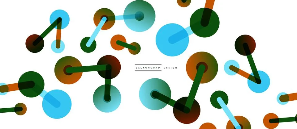 Abstract background. Round dots connected by lines. Trendy techno business Stock Illustration