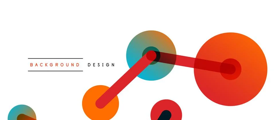 Abstract background. Round dots connected by lines. Trendy techno business Illustrazione stock