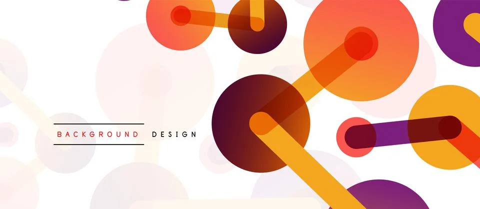 Abstract background. Round dots connected by lines. Trendy techno business 스톡 일러스트