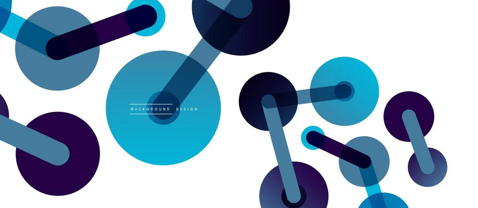 Abstract background. Round dots connected by lines. Trendy techno business Stockillustratie