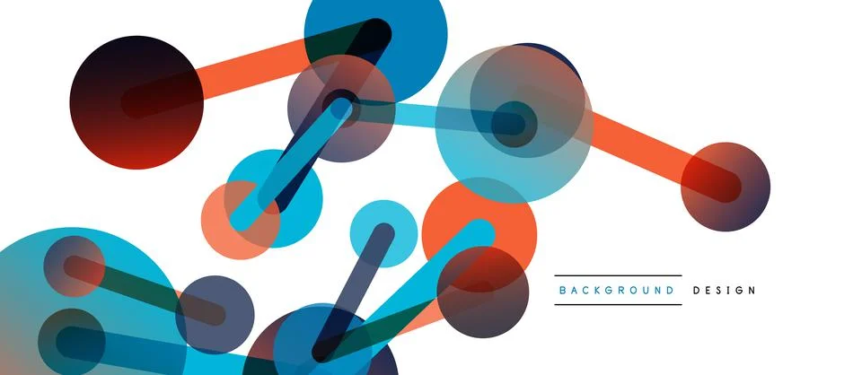 Abstract background. Round dots connected by lines. Trendy techno business 스톡 일러스트