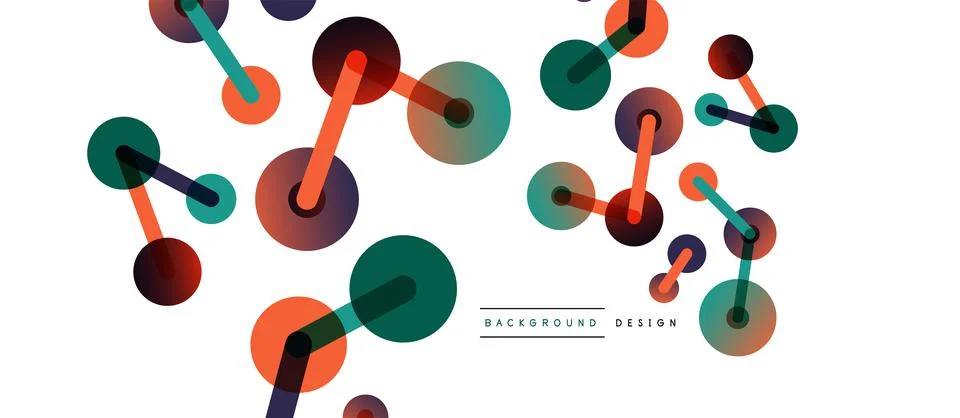Abstract background. Round dots connected by lines. Trendy techno business 스톡 일러스트