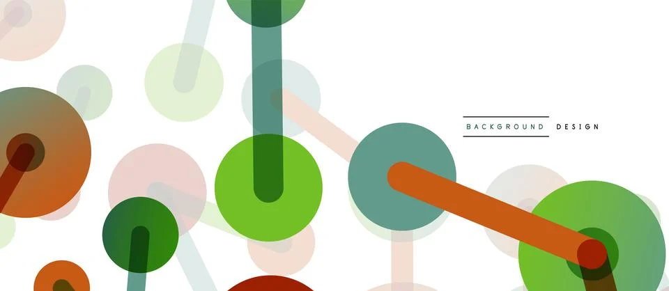 Abstract background. Round dots connected by lines. Trendy techno business Stock Illustration