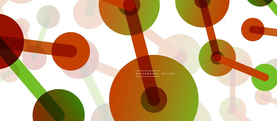 Abstract background. Round dots connected by lines. Trendy techno business Stock Illustration