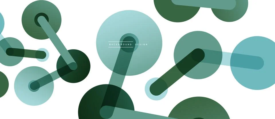 Abstract background. Round dots connected by lines. Trendy techno business 库存插图