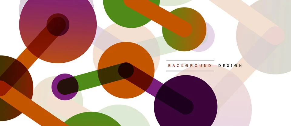 Abstract background. Round dots connected by lines. Trendy techno business Stock Illustration