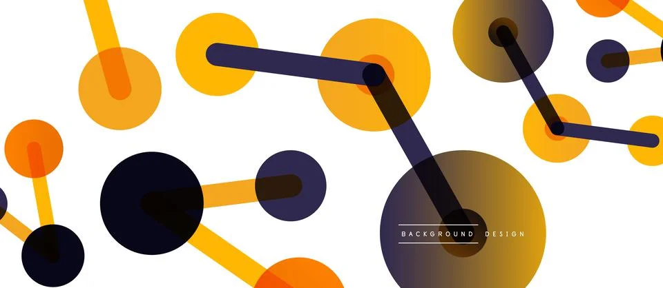 Abstract background. Round dots connected by lines. Trendy techno business 스톡 일러스트