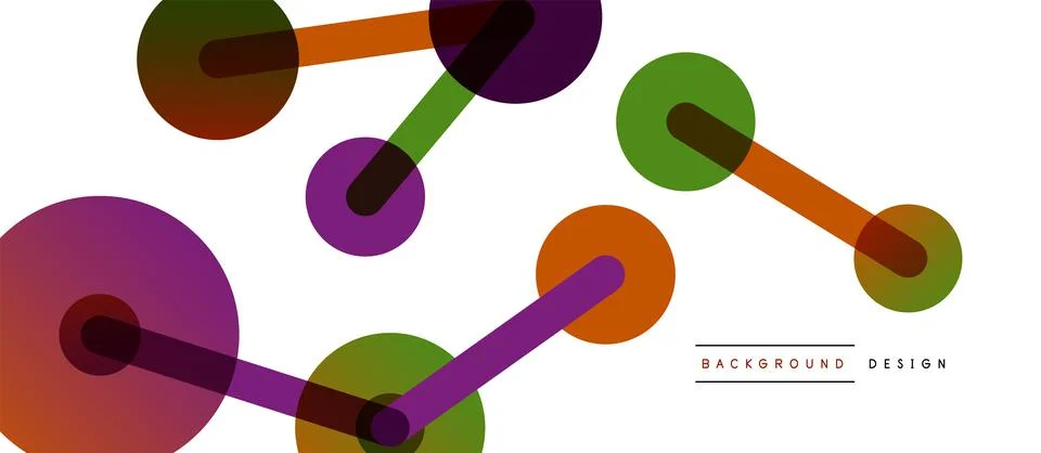 Abstract background. Round dots connected by lines. Trendy techno business Stockillustratie