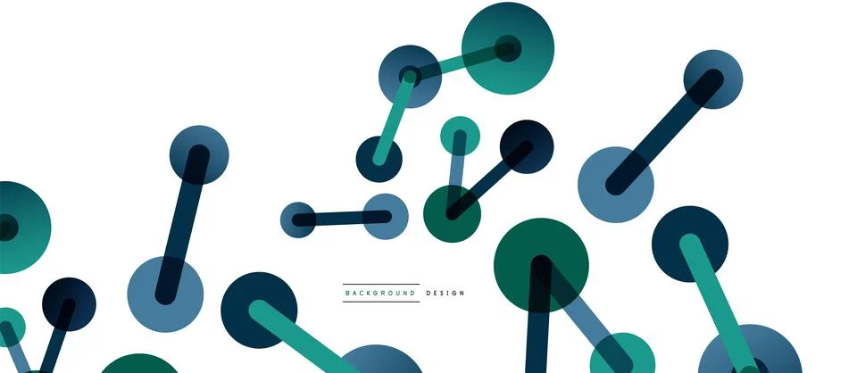 Abstract background. Round dots connected by lines. Trendy techno business 스톡 일러스트