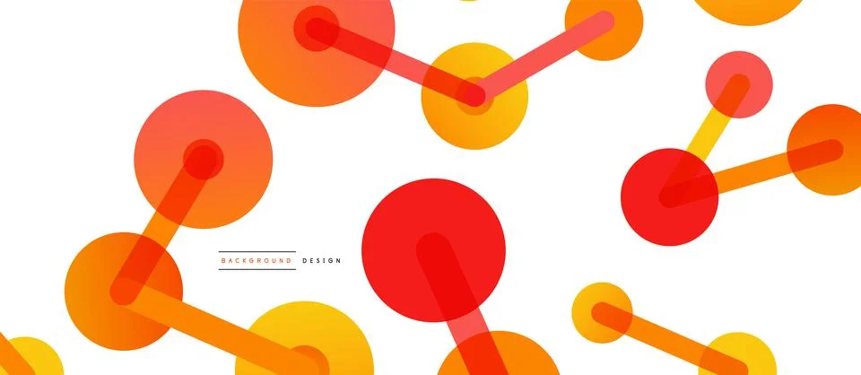 Abstract background. Round dots connected by lines. Trendy techno business Illustrazione stock