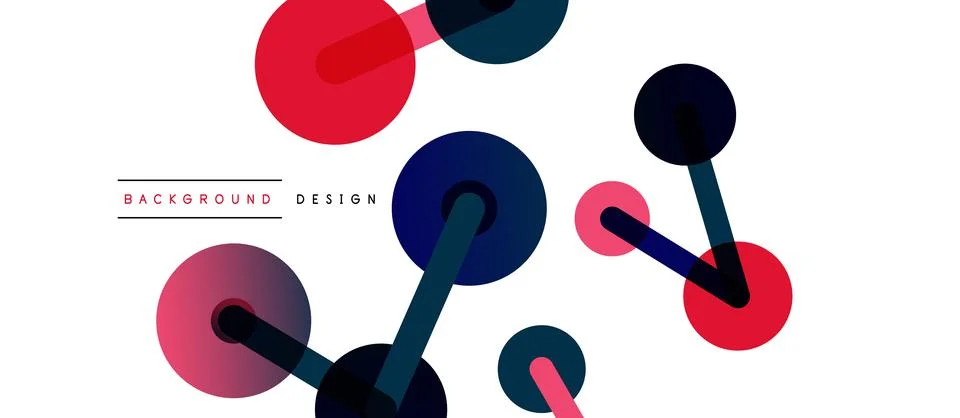 Abstract background. Round dots connected by lines. Trendy techno business 스톡 일러스트
