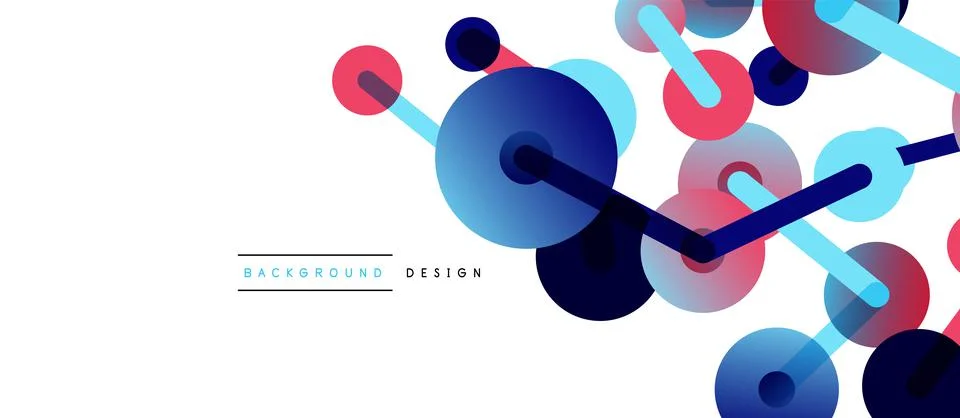 Abstract background. Round dots connected by lines. Trendy techno business 库存插图