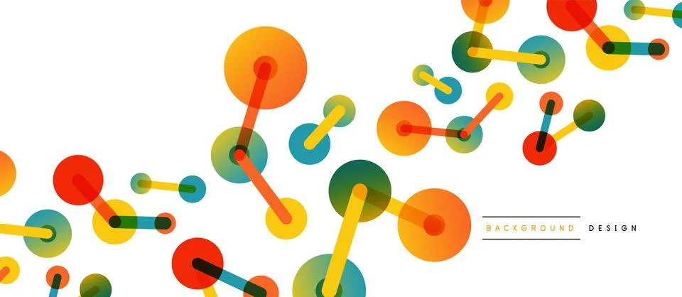 Abstract background. Round dots connected by lines. Trendy techno business イラスト素材