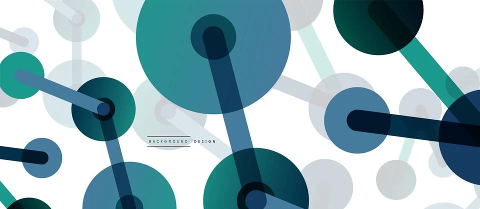 Abstract background. Round dots connected by lines. Trendy techno business 스톡 일러스트
