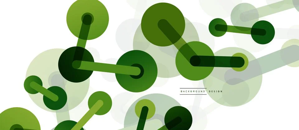 Abstract background. Round dots connected by lines. Trendy techno business Illustrazione stock