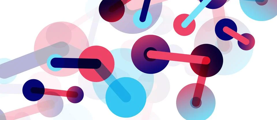 Abstract background. Round dots connected by lines. Trendy techno business 스톡 일러스트