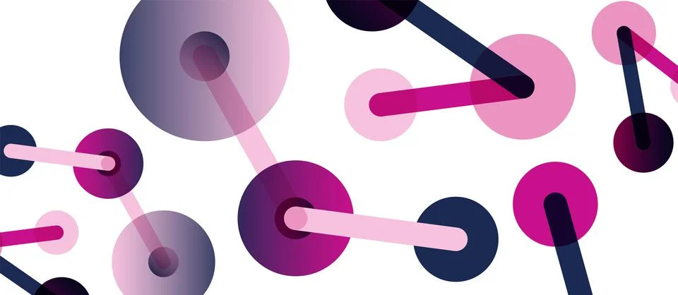 Abstract background. Round dots connected by lines. Trendy techno business 스톡 일러스트