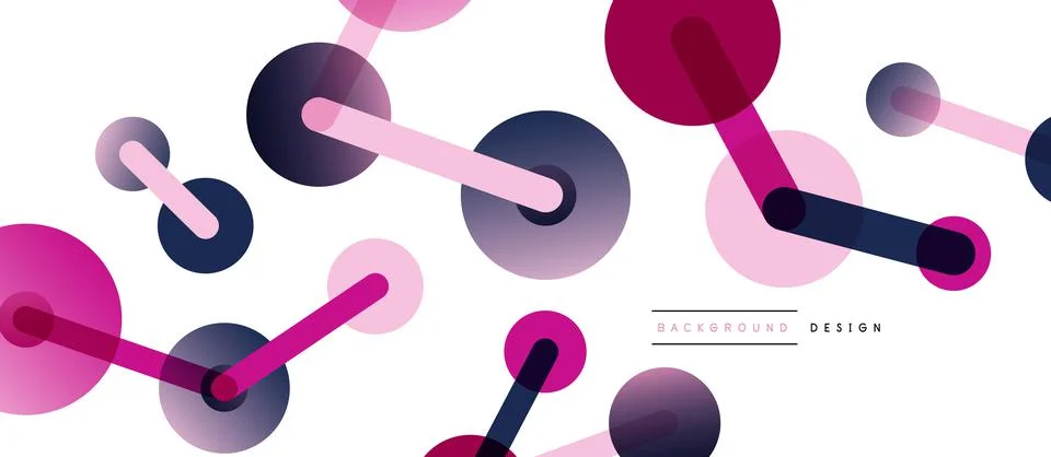 Abstract background. Round dots connected by lines. Trendy techno business 스톡 일러스트